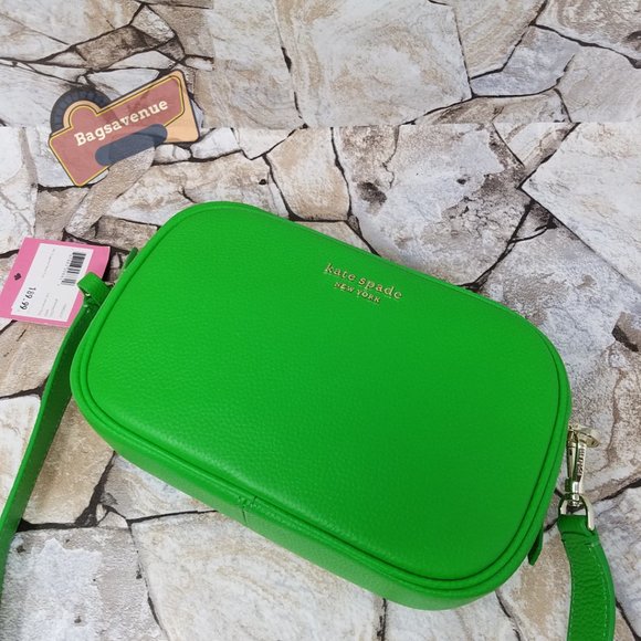 Astrid Oval Crossbody Leather Camera Bag Green Jay Kate Spade - Picture 2 of 7
